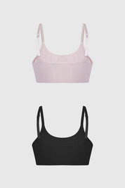 Sostén liso palo rosa para mujer con tirantes finos y diseño simple