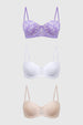 Sostén Mujer Tripack Liso Print Beige