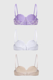 Sostén Mujer Tripack Liso Print Beige