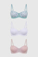 Sostén Mujer Tripack Liso Print Palo Rosa