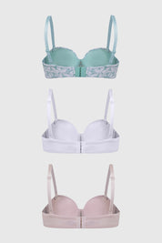 Sostén Mujer Tripack Liso Print Palo Rosa