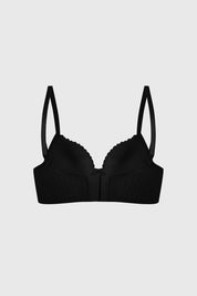 Sostén mujer negro con copa soft y encaje en el borde superior