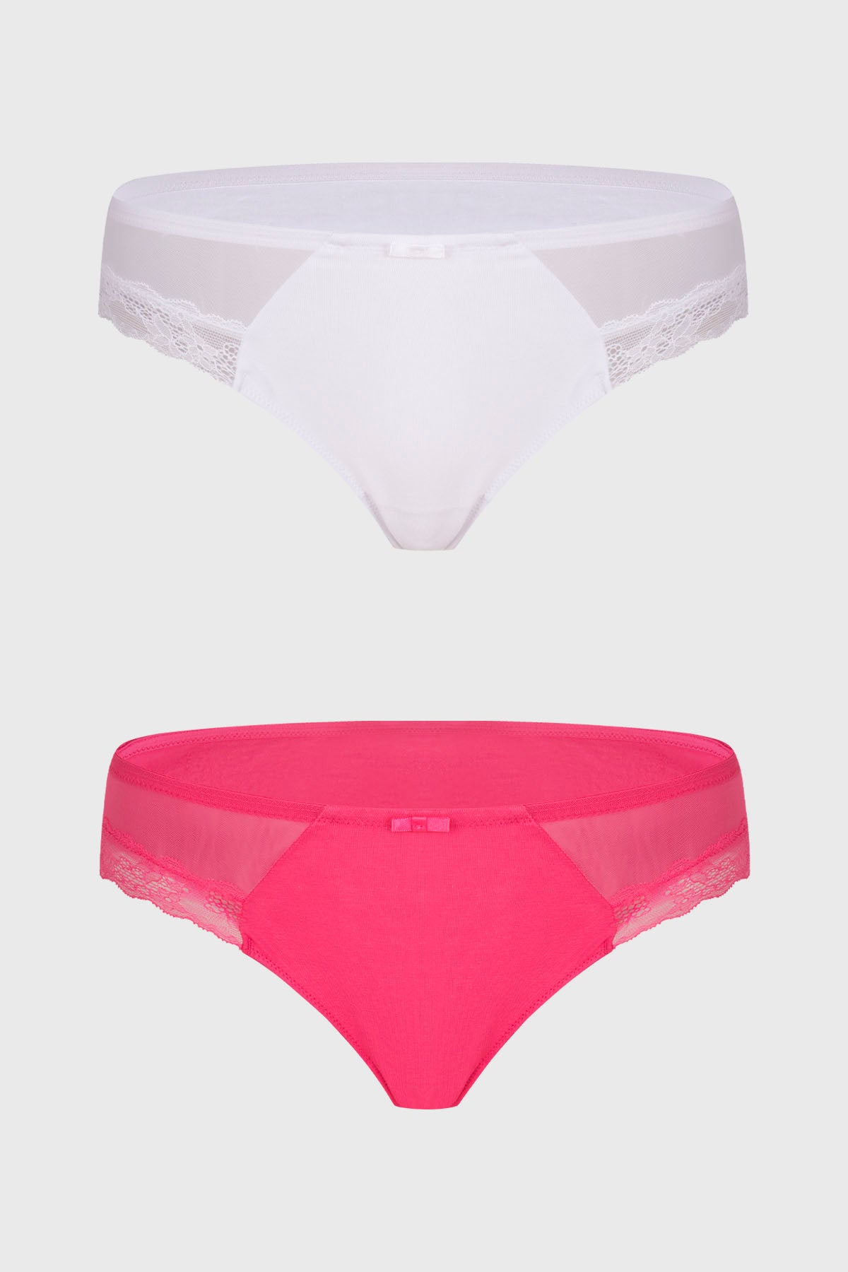 Bipack de calzón mujer bikini en morado con detalle mesh y encaje decorativo