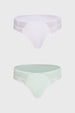 Bipack de calzón mujer bikini en verde menta con detalle de malla y encaje
