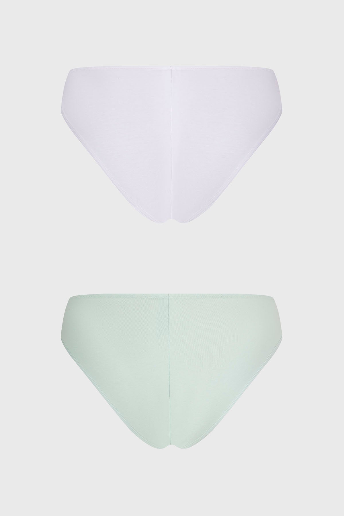 Bipack de calzón mujer bikini en verde menta con detalle de malla y encaje