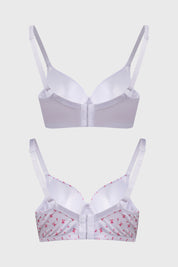 Sostén Mujer Bipack Estampado Liso Fucsia