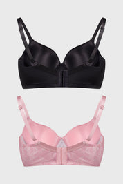 Sostén Mujer Bipack Estampado Liso Palo Rosa