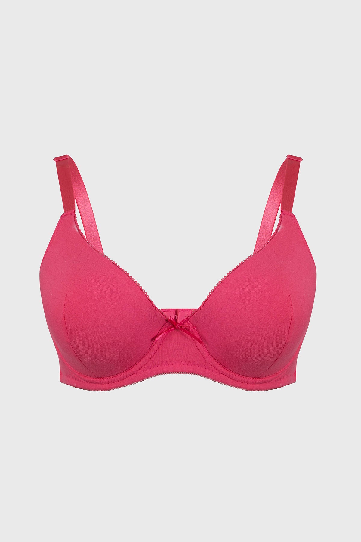 Sostén mujer fucsia con tirantes ajustables y detalle de lazo frontal