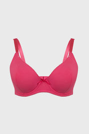 Sostén mujer fucsia con tirantes ajustables y detalle de lazo frontal