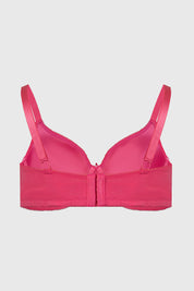 Sostén mujer fucsia con tirantes ajustables y detalle de lazo frontal