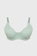 Sostén verde menta de algodón con detalle de lazo y tirantes ajustables