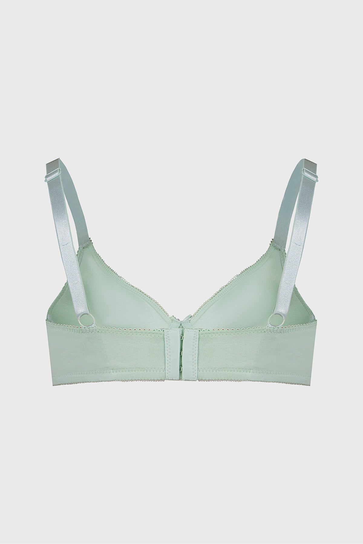 Sostén verde menta de algodón con detalle de lazo y tirantes ajustables