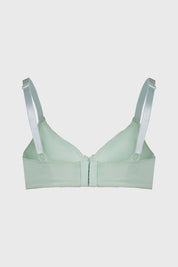 Sostén verde menta de algodón con detalle de lazo y tirantes ajustables
