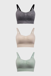 Sostén Mujer Tripack Juvenil Recogido Menta