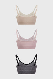 Sostén Mujer Tripack Juvenil Recogido Palo Rosa