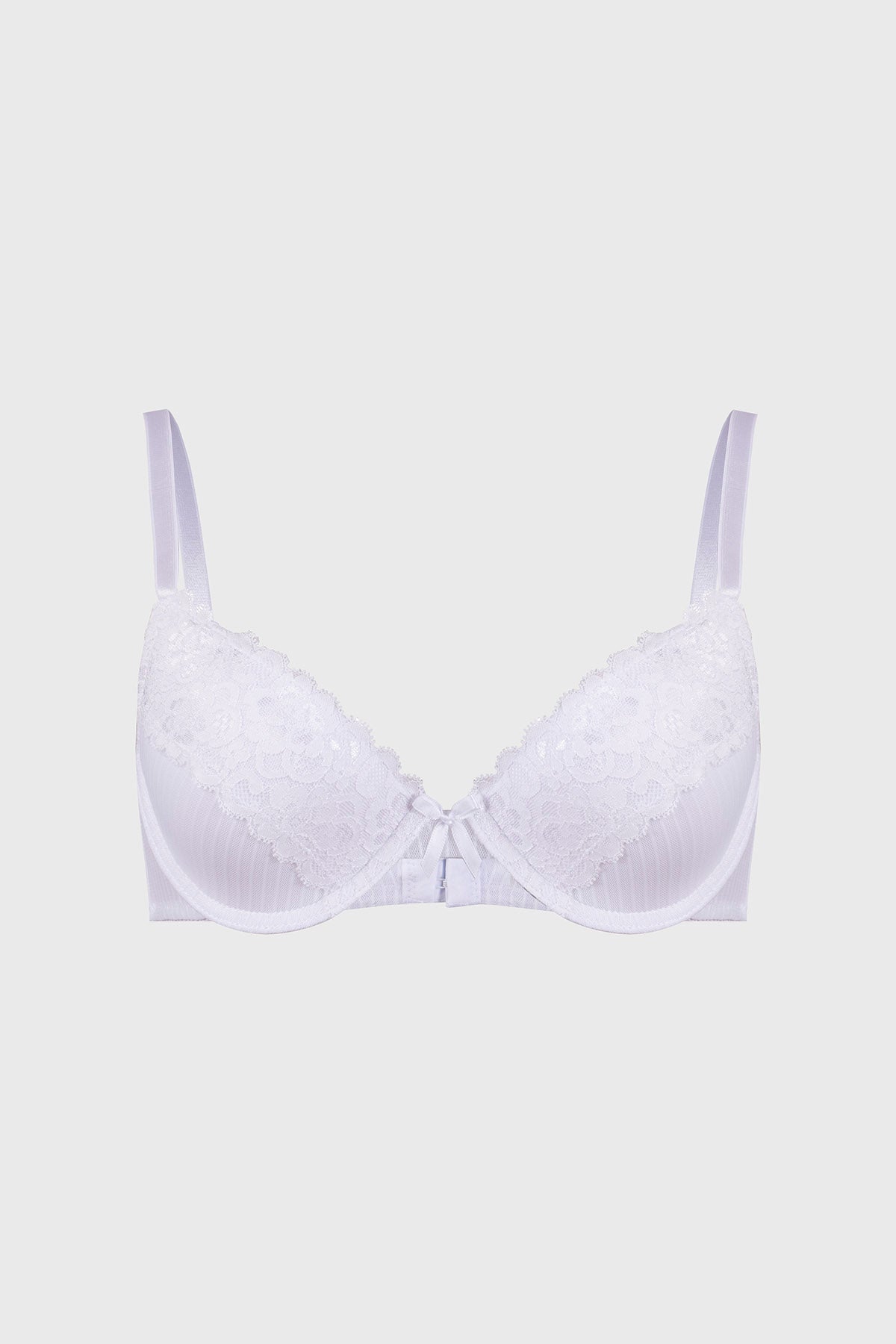 Sostén mujer blanco con encaje en la copa y tirantes ajustables