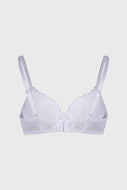 Sostén mujer blanco con encaje en la copa y tirantes ajustables