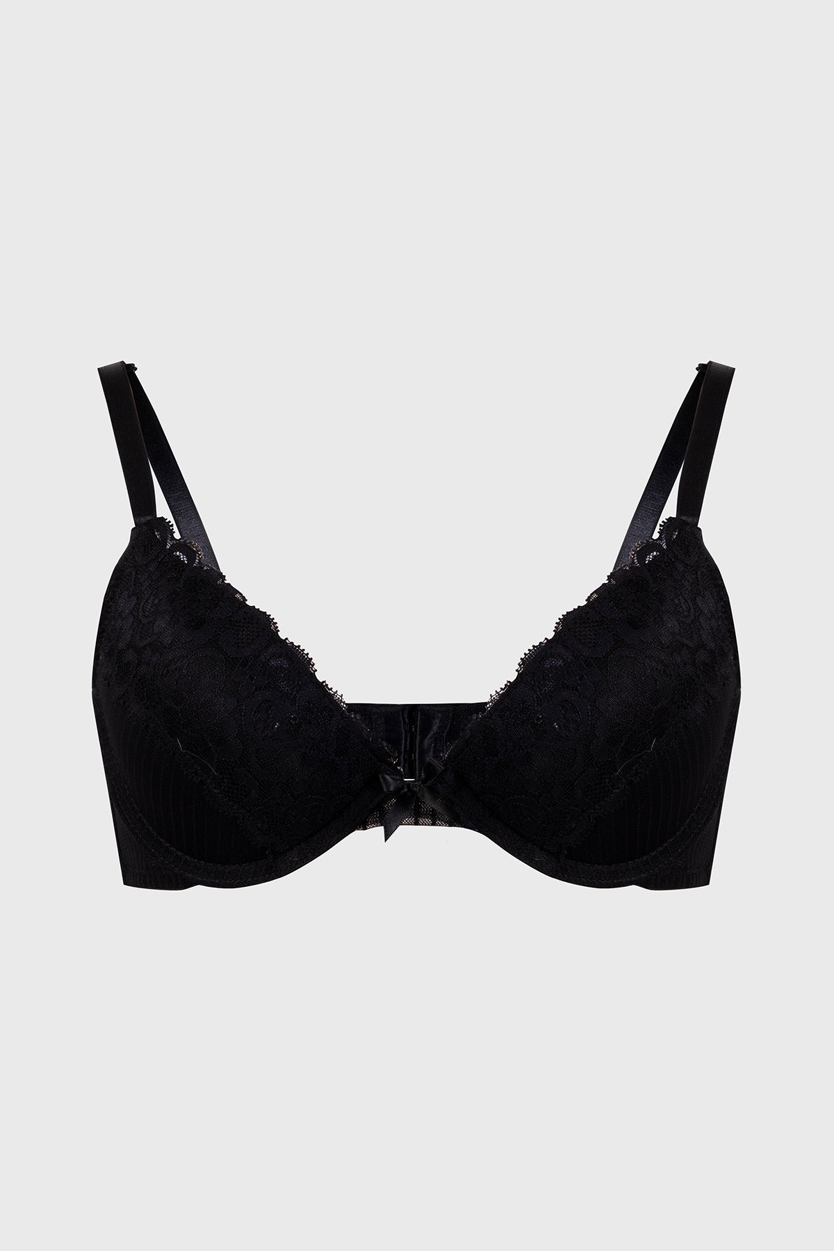 Sostén negro para mujer con encaje y tirantes ajustables
