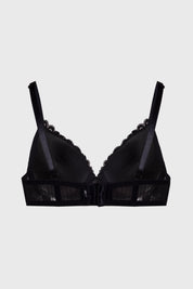 Sostén negro para mujer con encaje y tirantes ajustables