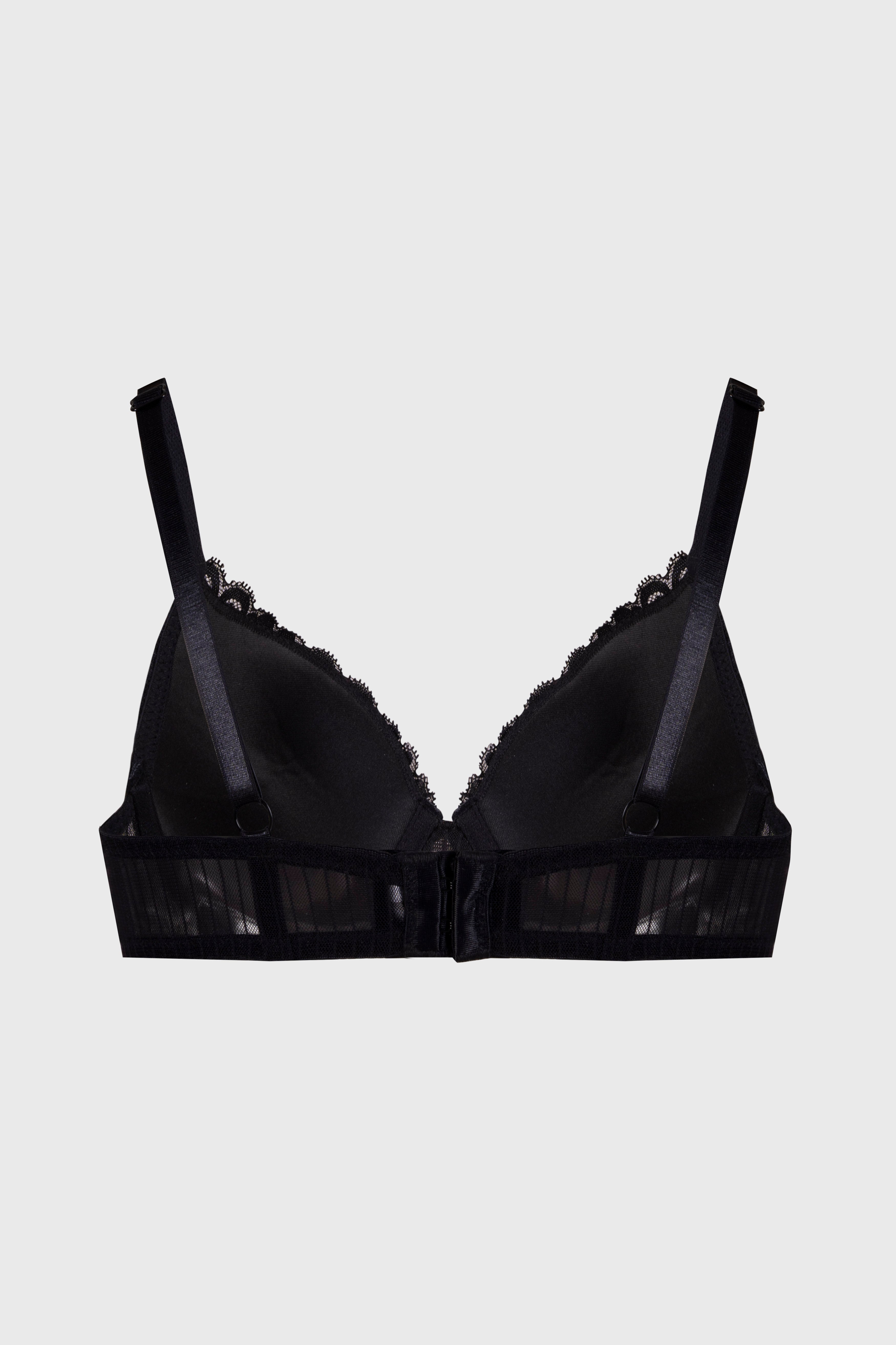 Sostén negro para mujer con encaje y tirantes ajustables
