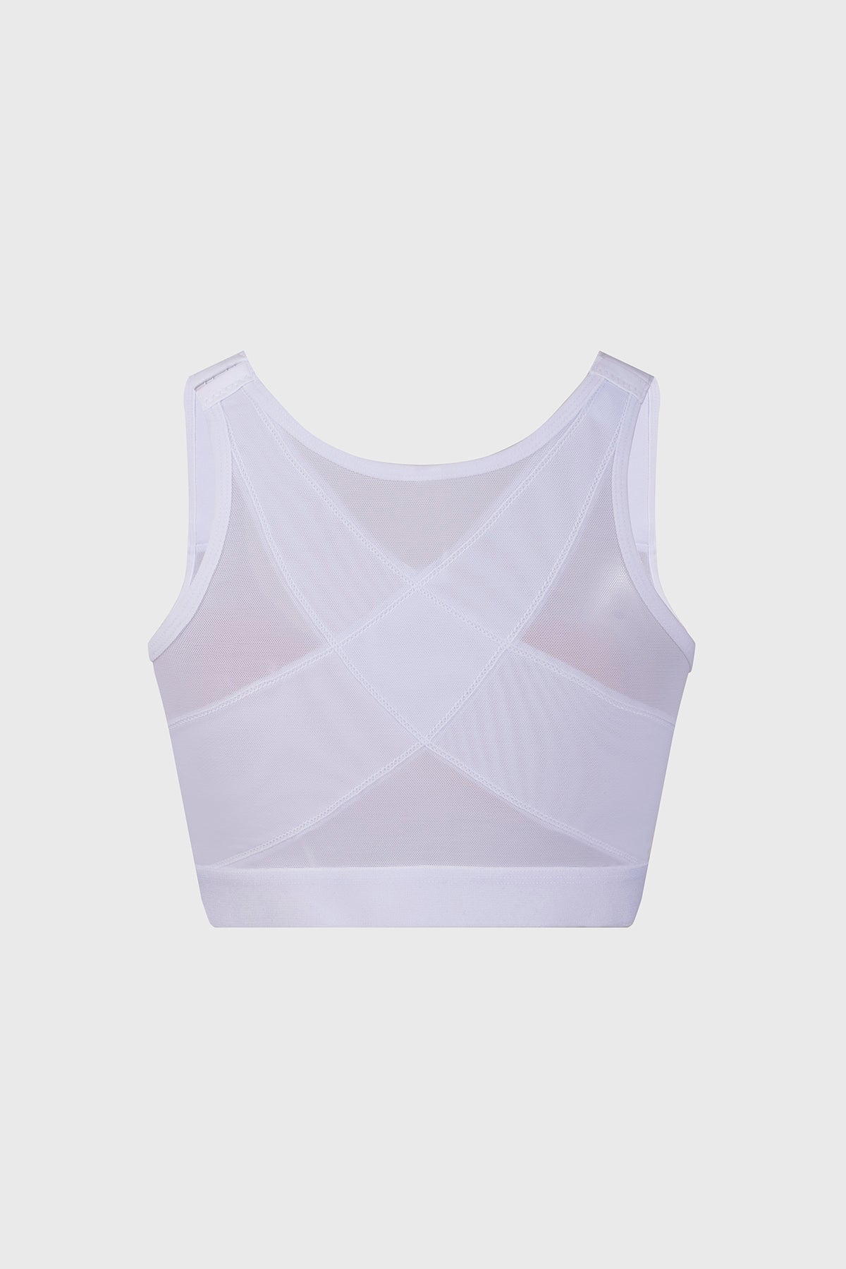 Sostén blanco para mujer con diseño de corrección de postura y cierre frontal