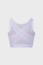 Sostén blanco para mujer con diseño de corrección de postura y cierre frontal