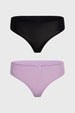 Calzón colaless liso lila con detalle de moño pequeño en el frente