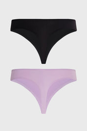 Calzón colaless liso lila con detalle de moño pequeño en el frente