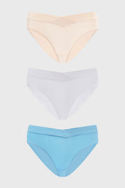 Calzón bikini crudo para mujer con diseño liso y corte clásico sin estampado