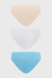 Calzón bikini crudo para mujer con diseño liso y corte clásico sin estampado