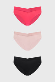 Calzón bikini palo rosa liso con diseño cruzado en la cintura suave y cómodo ideal para el día a día