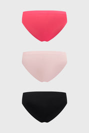 Calzón bikini palo rosa liso con diseño cruzado en la cintura suave y cómodo ideal para el día a día