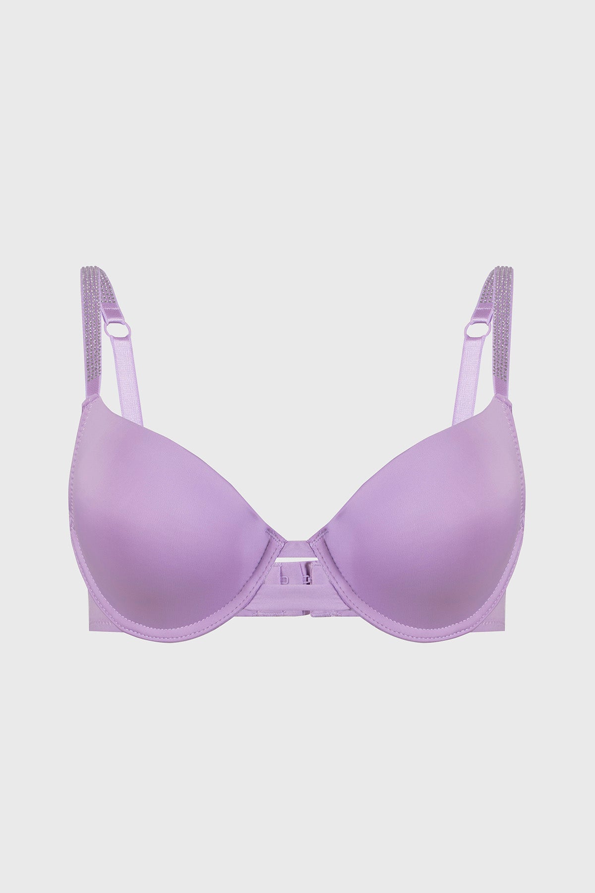 Sostén mujer copa soft color lila con tirantes ajustables y diseño sencillo