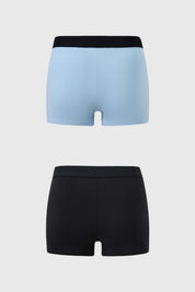 Calzón Mujer Bipack Short Tipo Boxer Celeste