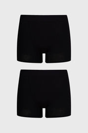 Calzón Mujer Bipack Short Tipo Boxer Negro