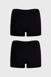 Calzón Mujer Bipack Short Tipo Boxer Negro