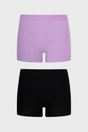 Calzón Mujer Bipack Short Tipo Boxer Lila