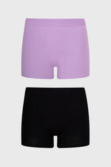 Calzón Mujer Bipack Short Tipo Boxer Lila