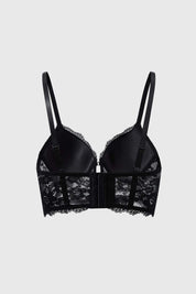 Sostén Mujer Corset Detalle Cruce Medio Negro