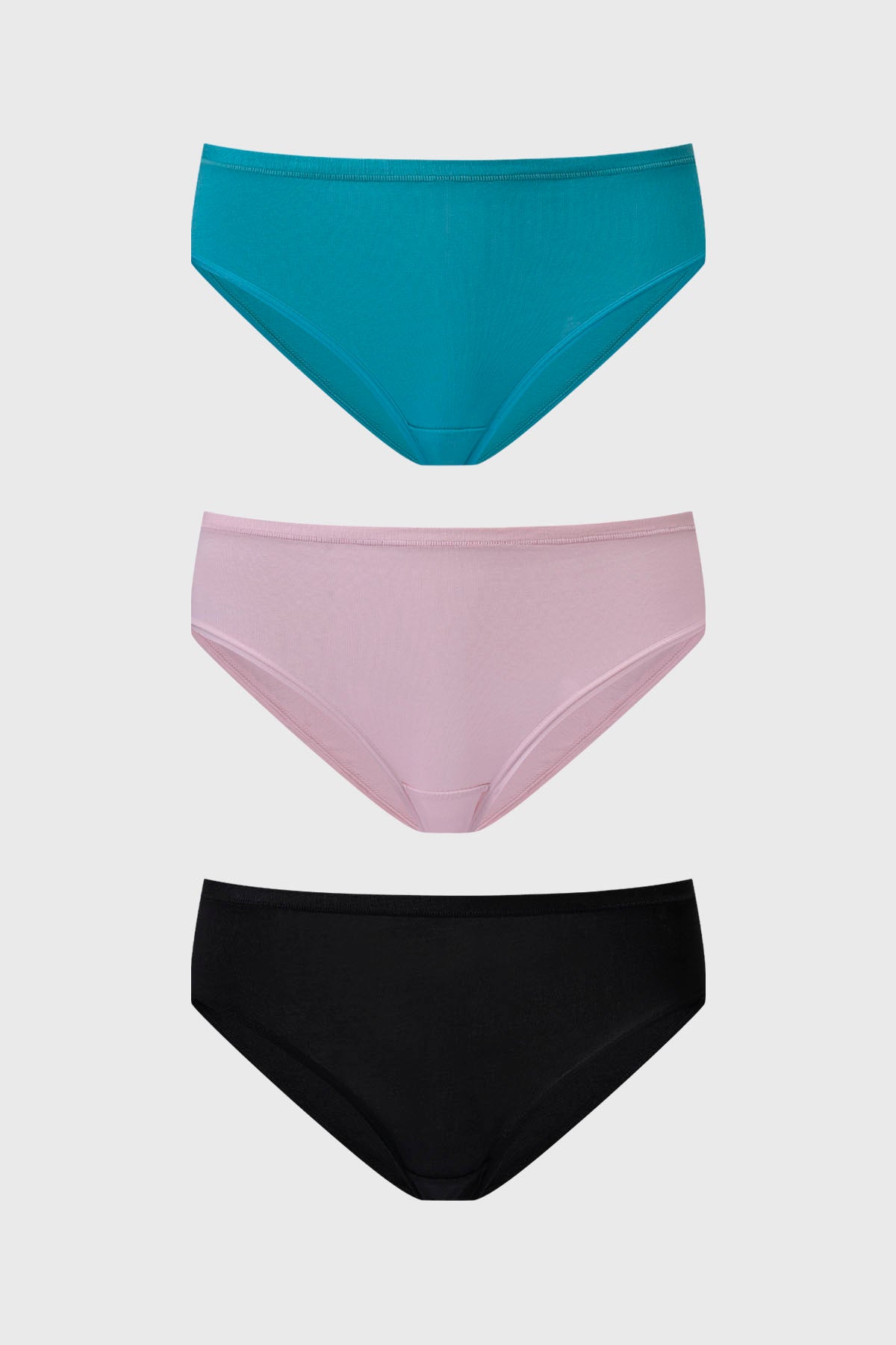 Calzón Mujer Tripack Algodón Liso Aqua