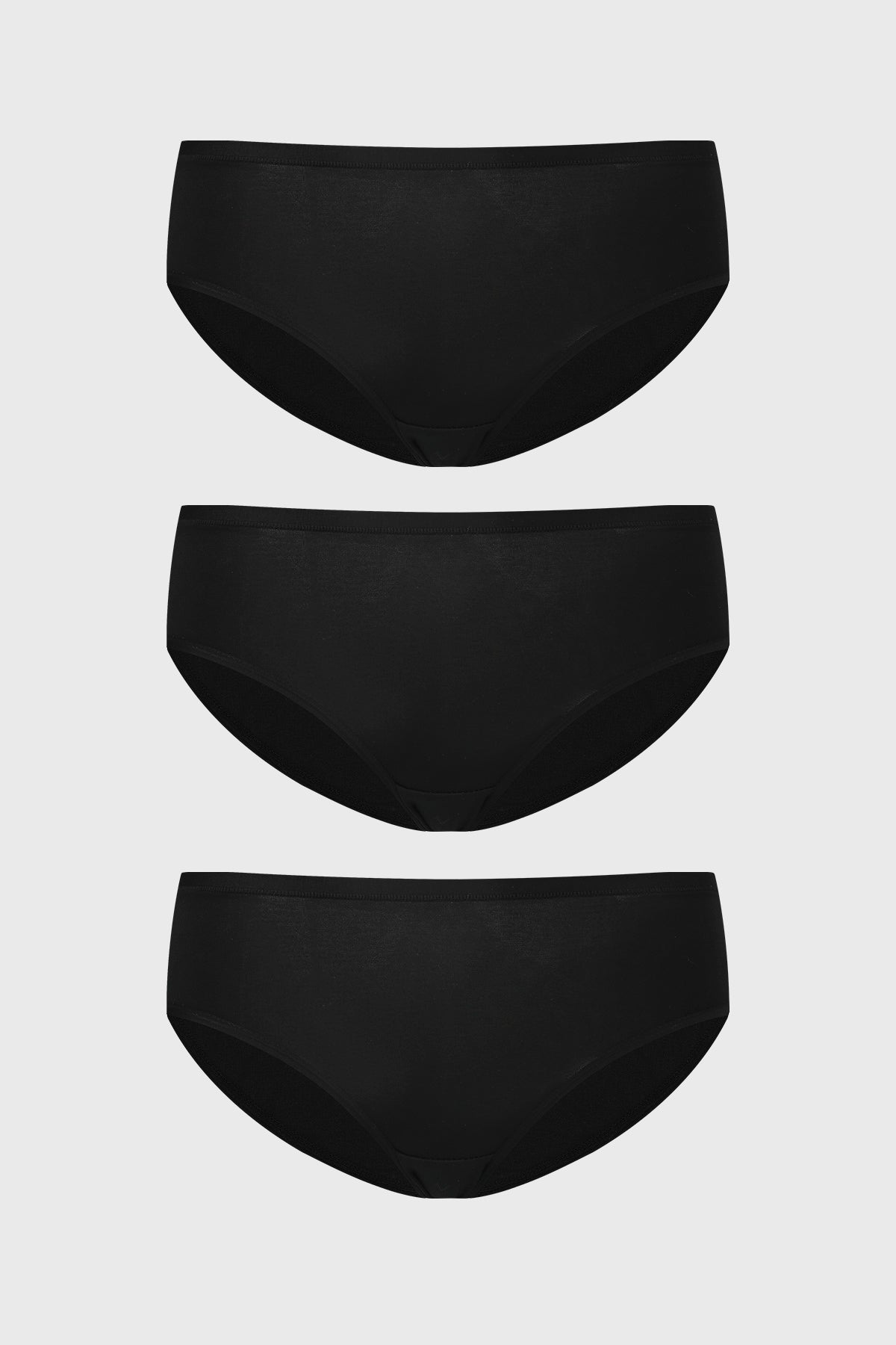 Calzón Mujer Tripack Algodón Liso Negro