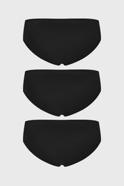 Calzón mujer tripack negro liso algodón diseño simple y cómodo ideal para el uso diario