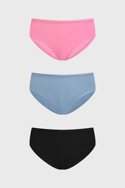 Calzón Mujer Tripack Algodón Liso Azul Oscuro