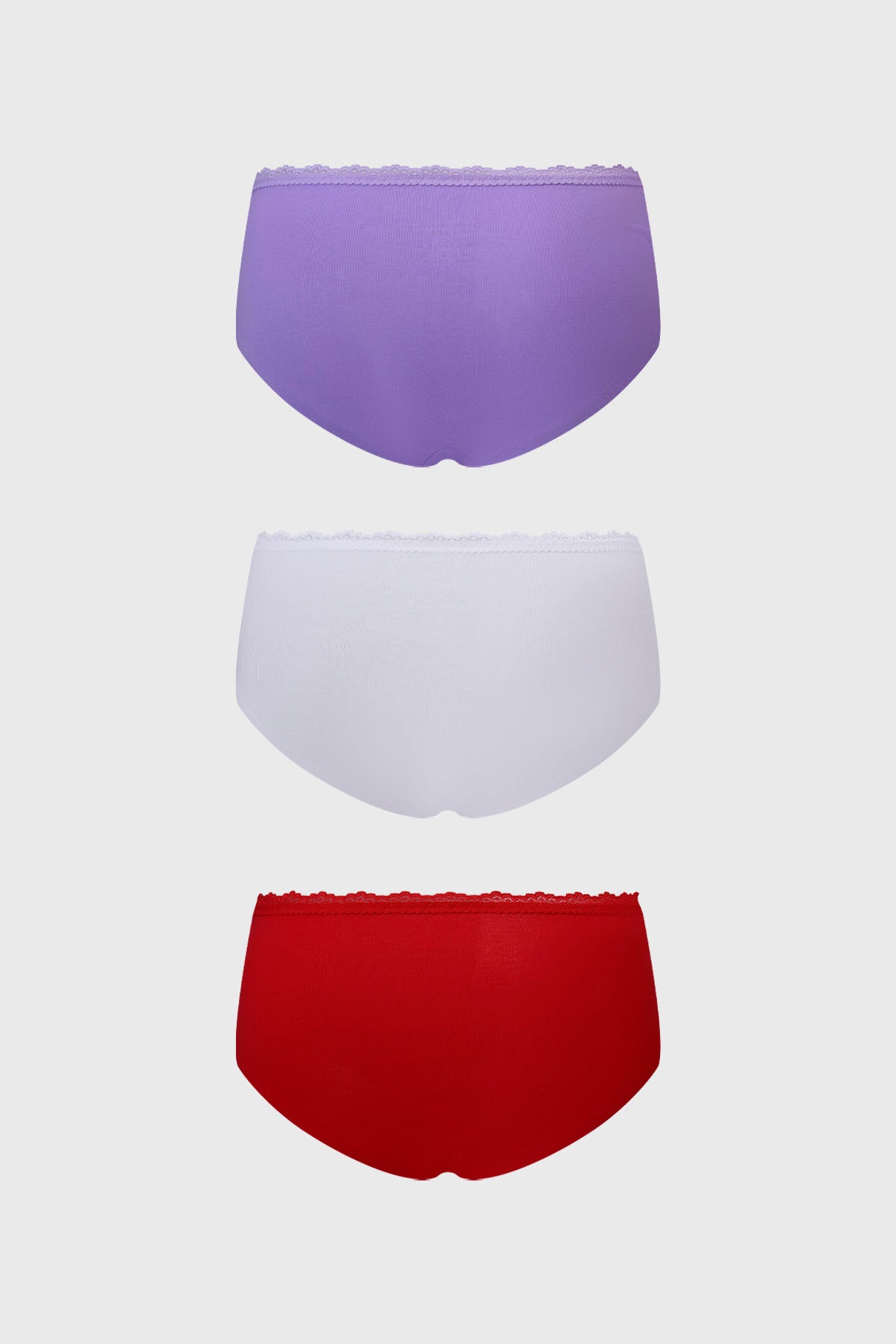 Calzón Mujer Tripack Pantaleta Detalle Encaje Lila