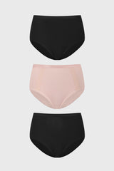 Calzón Mujer Tiro Alto Tripack Algodón Palo Rosa