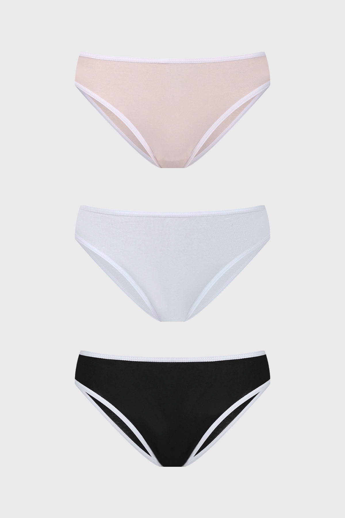 Calzón bikini liso blanco de algodón con elástico suave sin estampa ideal para comodidad diaria