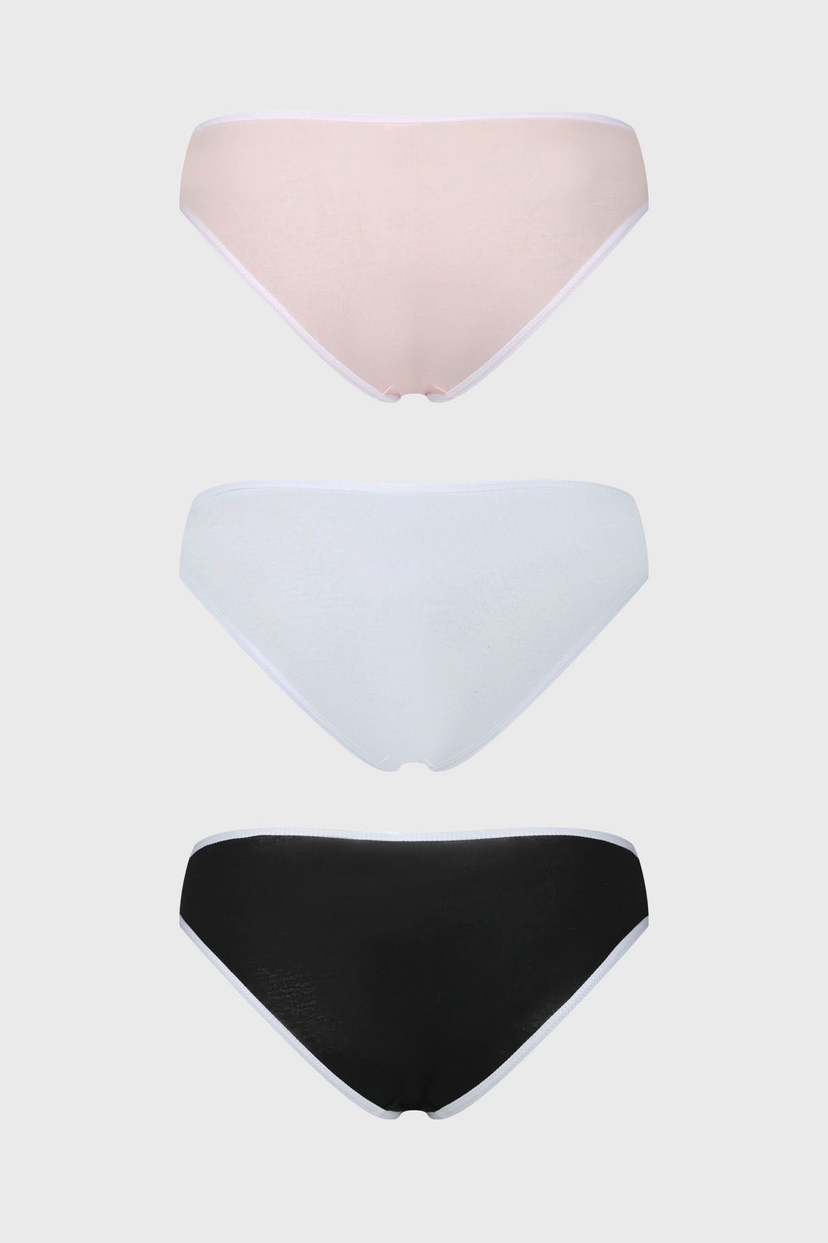 Calzón bikini liso blanco de algodón con elástico suave sin estampa ideal para comodidad diaria