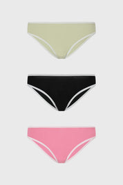 Calzón Mujer Tripack Bikini Liso Rosado