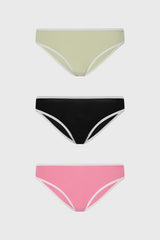 Calzón Mujer Tripack Bikini Liso Rosado