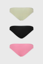 Calzón Mujer Tripack Bikini Liso Rosado